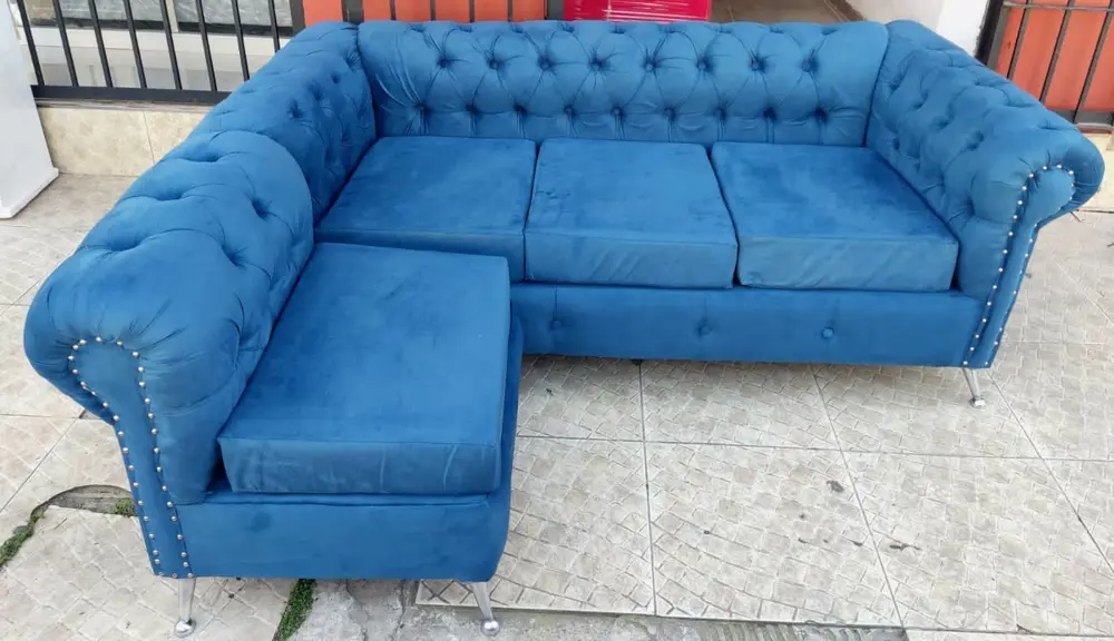Sillón esquinero azul